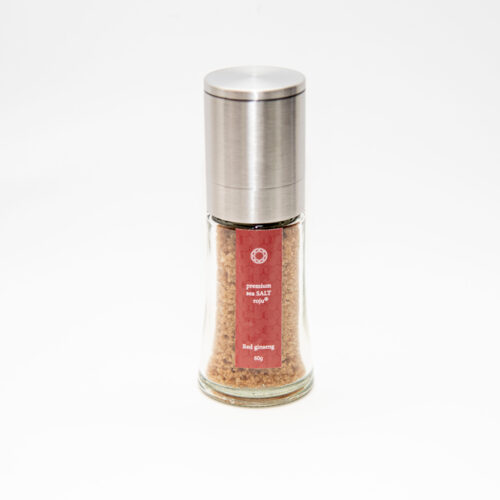 非加熱 5年熟成塩 干潟プレミアムソルト roju 露珠 「紅高麗人参塩ミルタイプ60g」